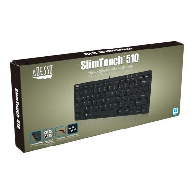 ADESSO Adaptec SlimTouch 510 Mini Keyboard with USB Hubs 